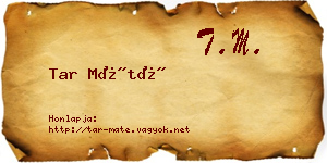 Tar Máté névjegykártya